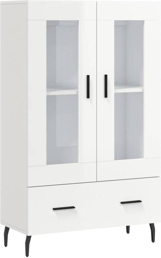 The Living Store Hoge Kast Buffetkast 69.5 x 31 x 115 cm hoogglans wit