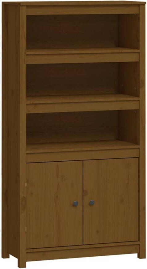 The Living Store Hoge kast Classic Grenenhout 80 x 35 x 154 cm Honingbruin