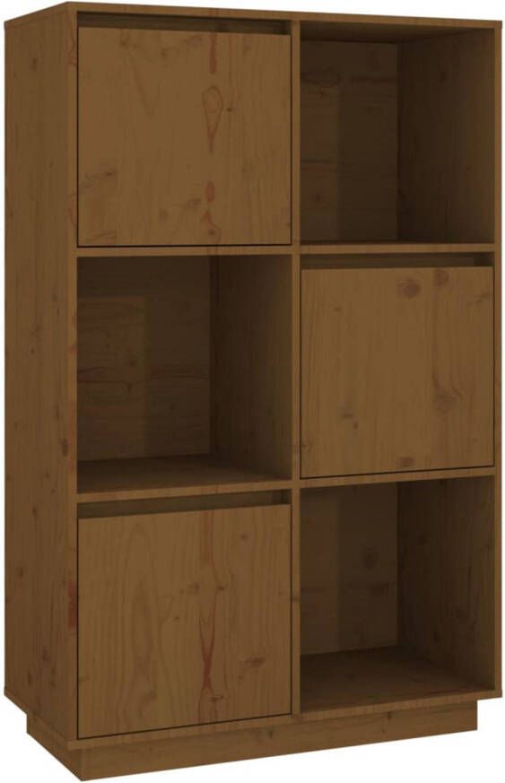 The Living Store Hoge Kast Grenenhout 74 x 35 x 117 cm Honingbruin