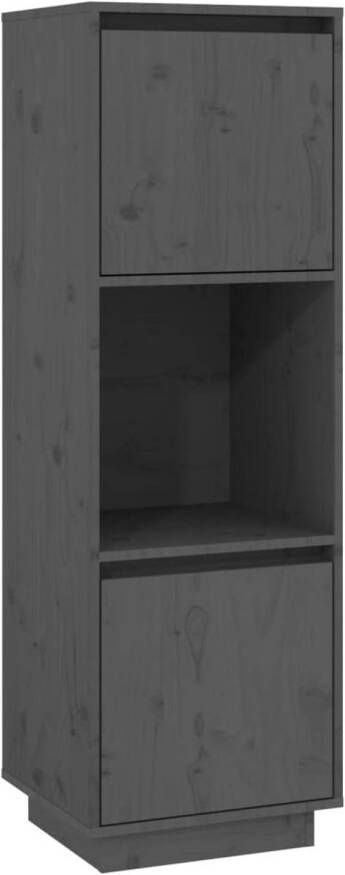 The Living Store Hoge kast grijs 38 x 35 x 117 cm massief grenenhout