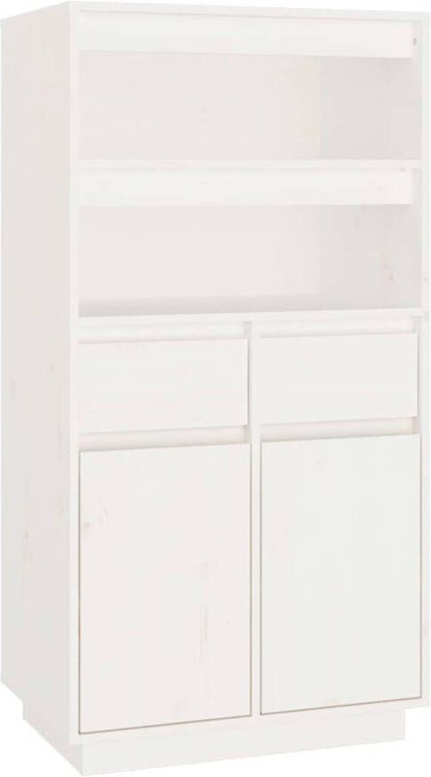 The Living Store Hoge Kast Massief grenenhout 60 x 40 x 116.5 cm wit