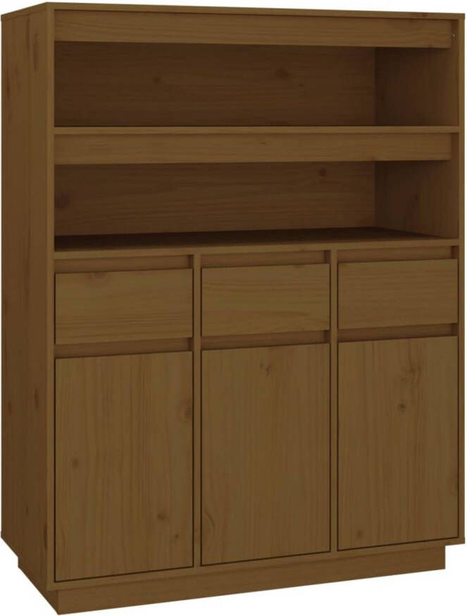 The Living Store Hoge kast Massief grenenhout 89 x 40 x 116.5 cm Honingbruin