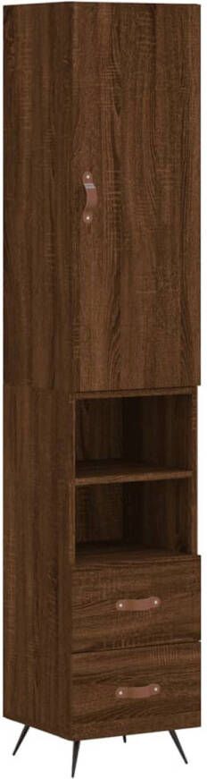 The Living Store Hoge Kast Opbergkast 34.5 x 34 x 180 cm Bruineiken