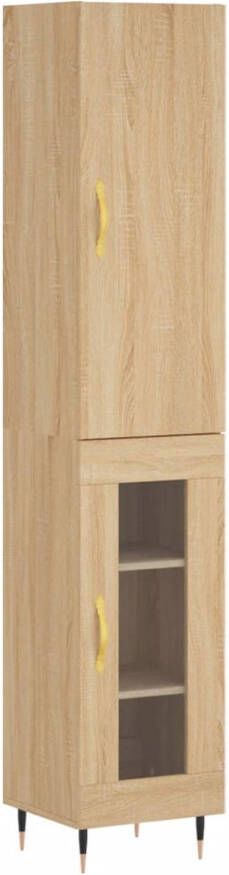 The Living Store Hoge Kast Opbergkast 34.5 x 34 x 180 cm Sonoma Eiken