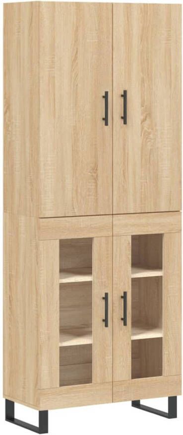 The Living Store Hoge kast Opbergkast 69.5 x 34 x 180 cm Sonoma eikenkleur