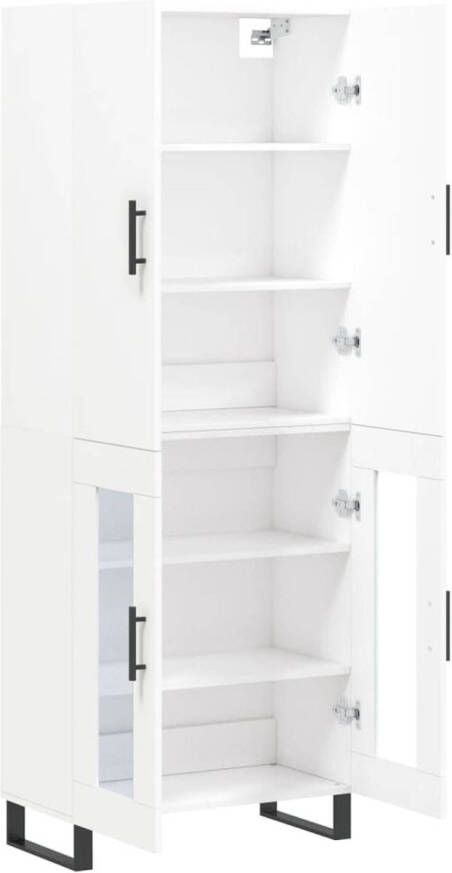 The Living Store Hoge Kast Opbergkast 69.5 x 34 x 180 cm Wit