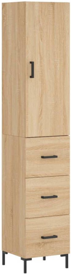 The Living Store Hoge kast Sonoma eiken 34.5 x 34 x 180 cm Duurzaam hout Praktische deur