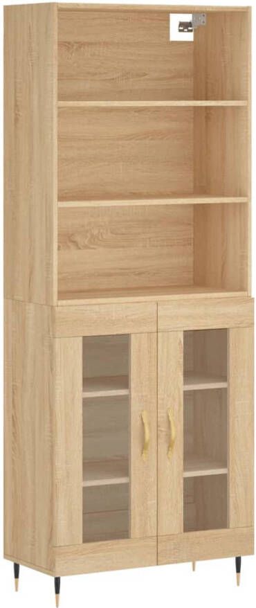 The Living Store Hoge Kast Sonoma Eiken 69.5 x 34 x 180 cm Duurzaam Materiaal