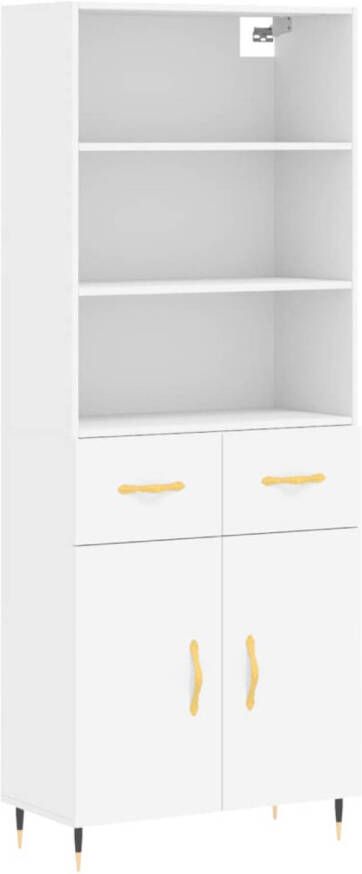 The Living Store Hoge Kast Wit 69.5 x 34 x 180 cm Duurzaam materiaal