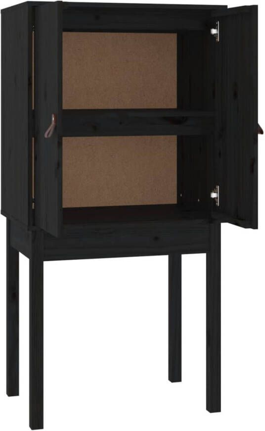 The Living Store Hoge kast zwart 60x40x120 cm massief grenenhout