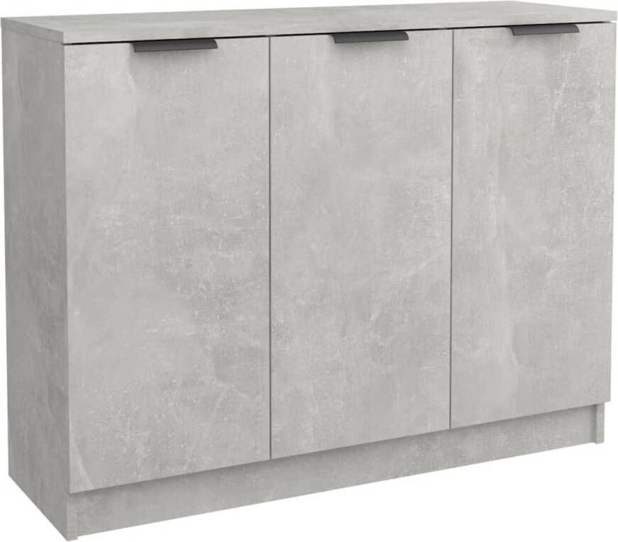 The Living Store Houten Dressoir 90.5 x 30 x 70 cm Betongrijs