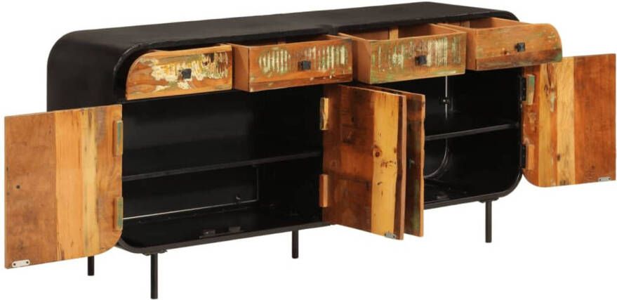 The Living Store Houten Dressoir Afmetingen 140 x 35 x 70 cm Massief gerecycled hout en metaal