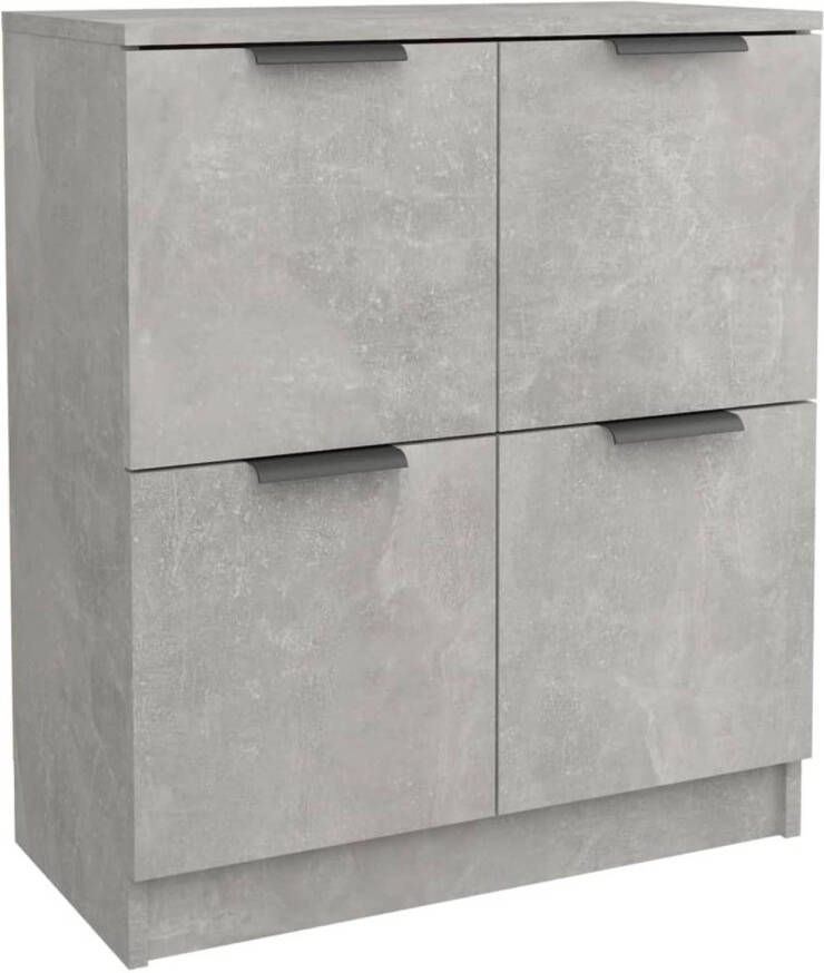 The Living Store Houten Dressoir Bijzetkast 60 x 30 x 70 cm Betongrijs