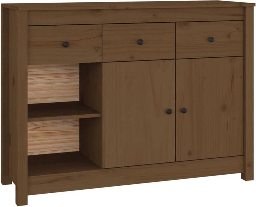 The Living Store Houten Dressoir Grenenhout 100 x 35 x 74 cm Honingbruin