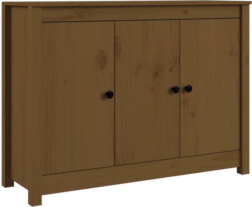 The Living Store Houten Dressoir Massief Grenenhout 100 x 35 x 74 cm Honingbruin