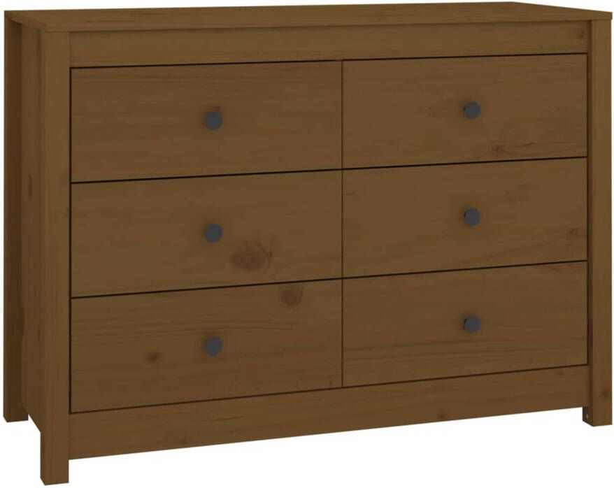 The Living Store Houten Dressoir Massief Grenenhout 100 x 40 x 72 cm Honingbruin