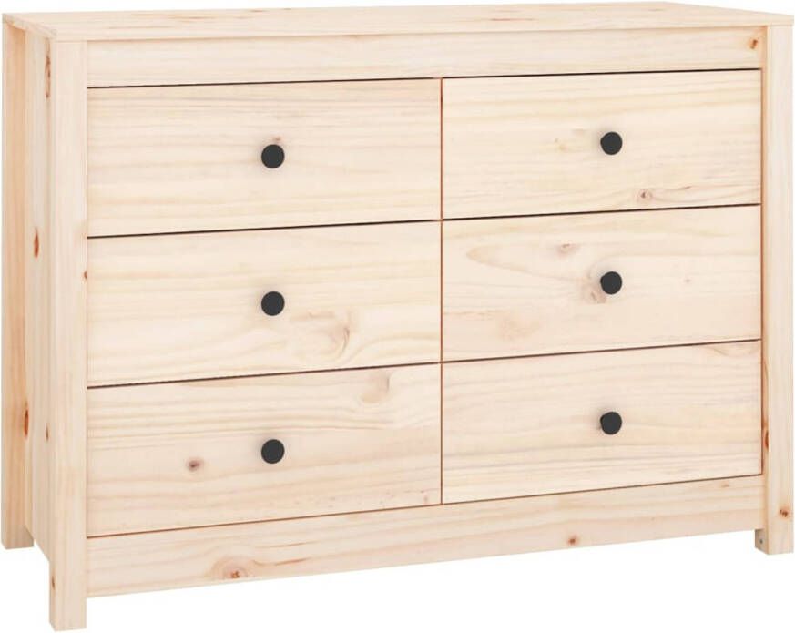 The Living Store Houten Dressoir Massief Grenenhout 100 x 40 x 72 cm Ruime opbergruimte