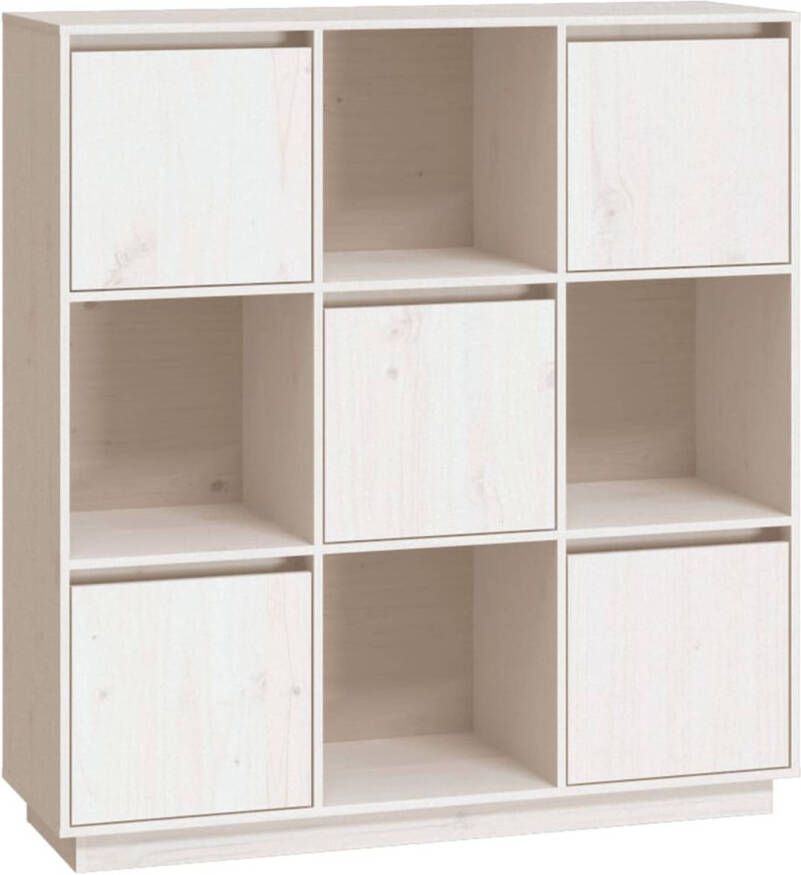 The Living Store Houten Kast 110.5 x 35 x 117 cm Massief grenenhout Wit