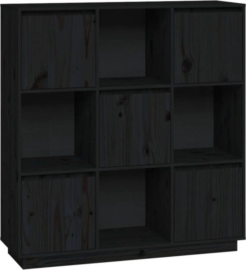 The Living Store Houten Kast Dressoir 110.5x35x117 cm Zwart