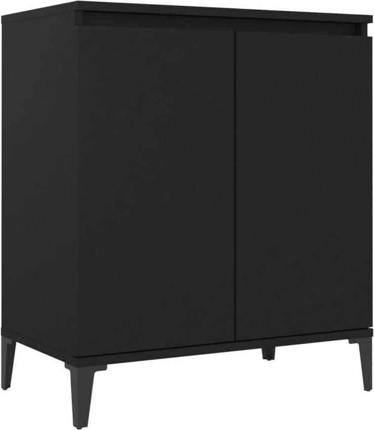 The Living Store Industrieel Dressoir Zwart 60x35x70cm Met 2 Deuren