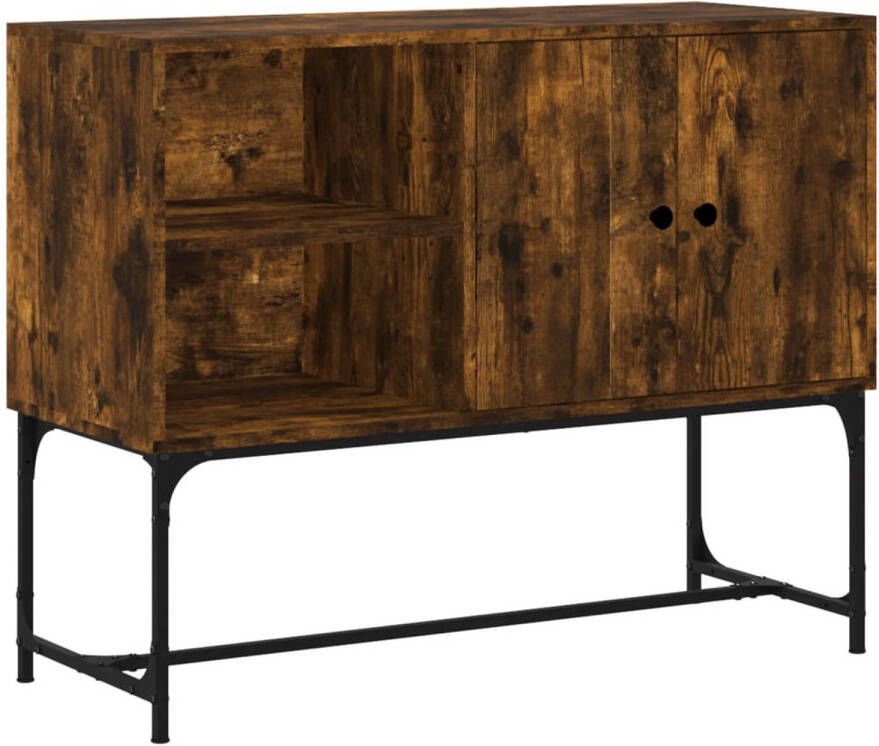 The Living Store Industriële dressoir 100 x 40 x 79.5 cm Gerookt eiken