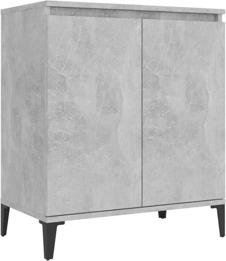 The Living Store Industriële Dressoir Betongrijs 60 x 35 x 70 cm Met 2 deuren