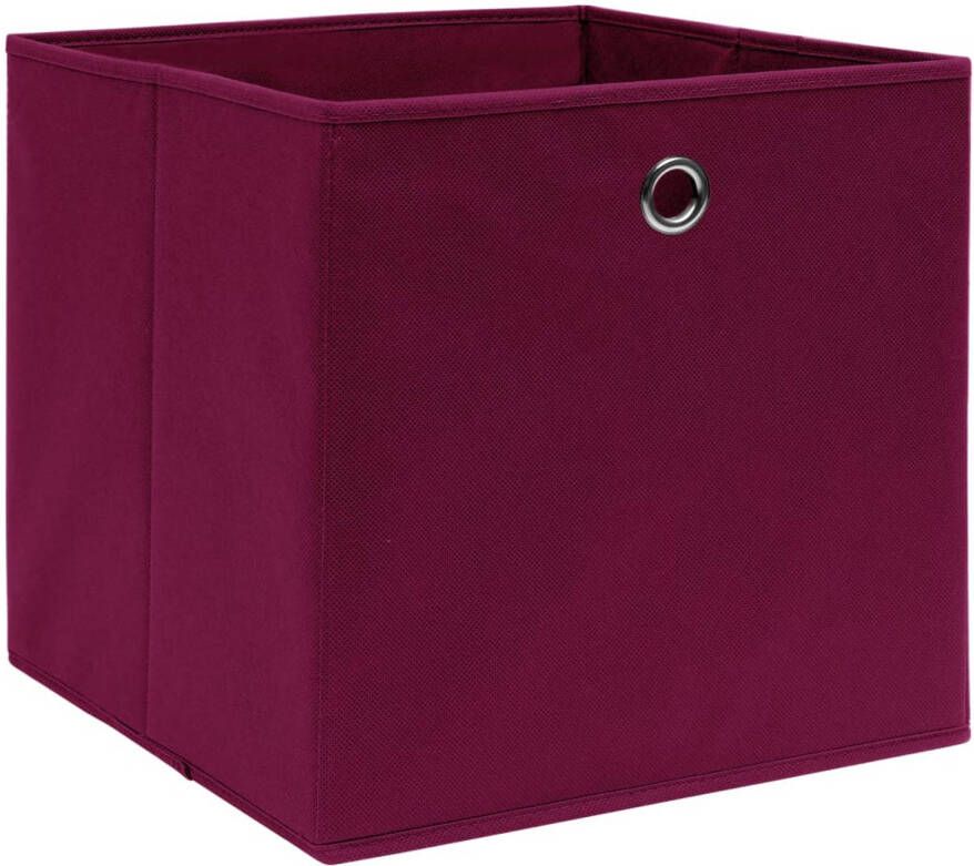 The Living Store Inklapbare opbergboxen Nonwoven stof 32 x 32 x 32 cm Donkerrood