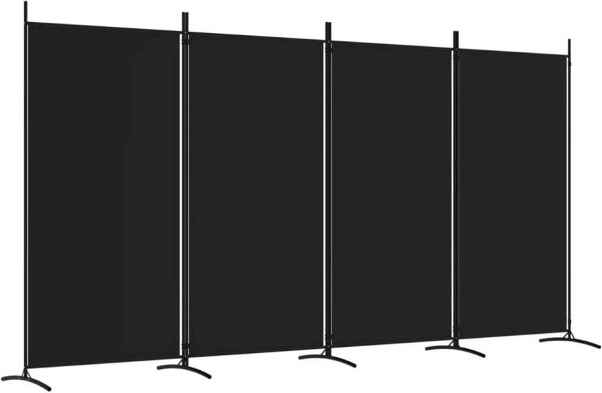 The Living Store Kamerscherm Zwart 4 Panelen 346 x 180 cm (B x H) Duurzaam materiaal