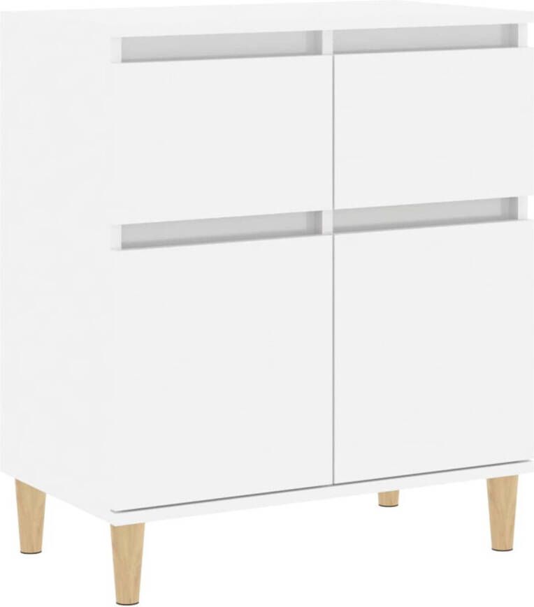 The Living Store Kast Bijzetkast 60x35x70cm Hoogglans wit