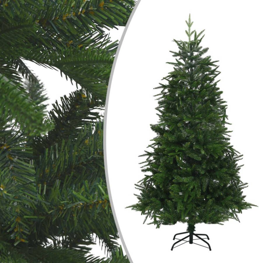 The Living Store Kerstboom 240 cm PVC PE Met LED-verlichting Groen Incl standaard en versiering