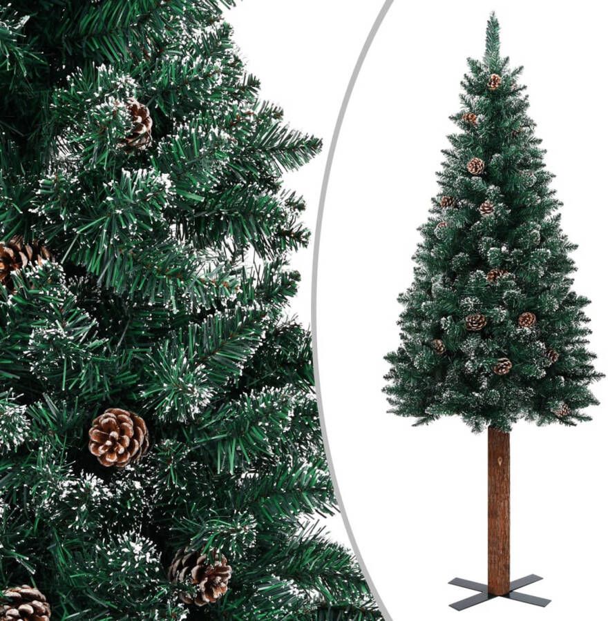 The Living Store Kerstboom Evergreen Kunstkerstboom 210 cm met LED-verlichting