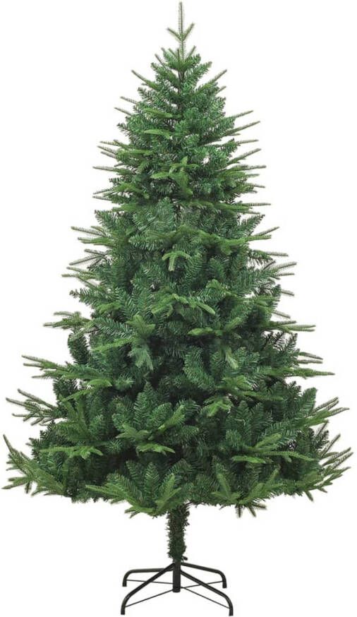 The Living Store Kerstboom Opvallend Levensecht 210 cm PVC PE Groen Metaal