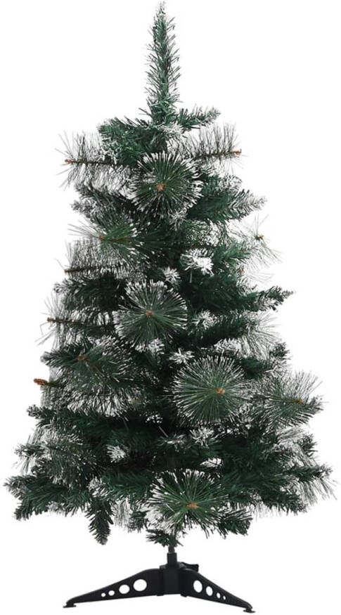 The Living Store Kerstboom PVC 60 cm levensecht met witte sneeuw inclusief standaard