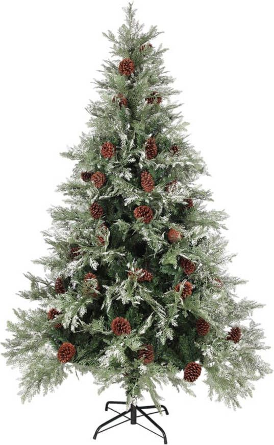 The Living Store Kerstboom Scharnierende 120 cm PVC PE Staal 163 PVC uiteinden 164 PE uiteinden 24