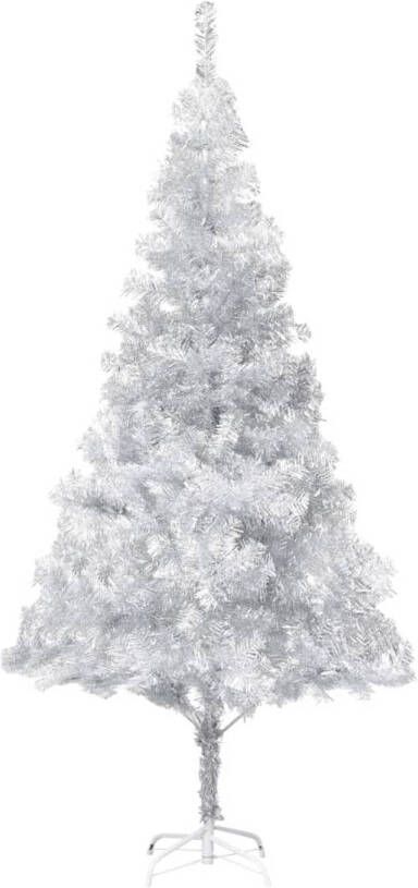 The Living Store Kerstboom Zilver PVC Staal 210 cm USB-aansluiting