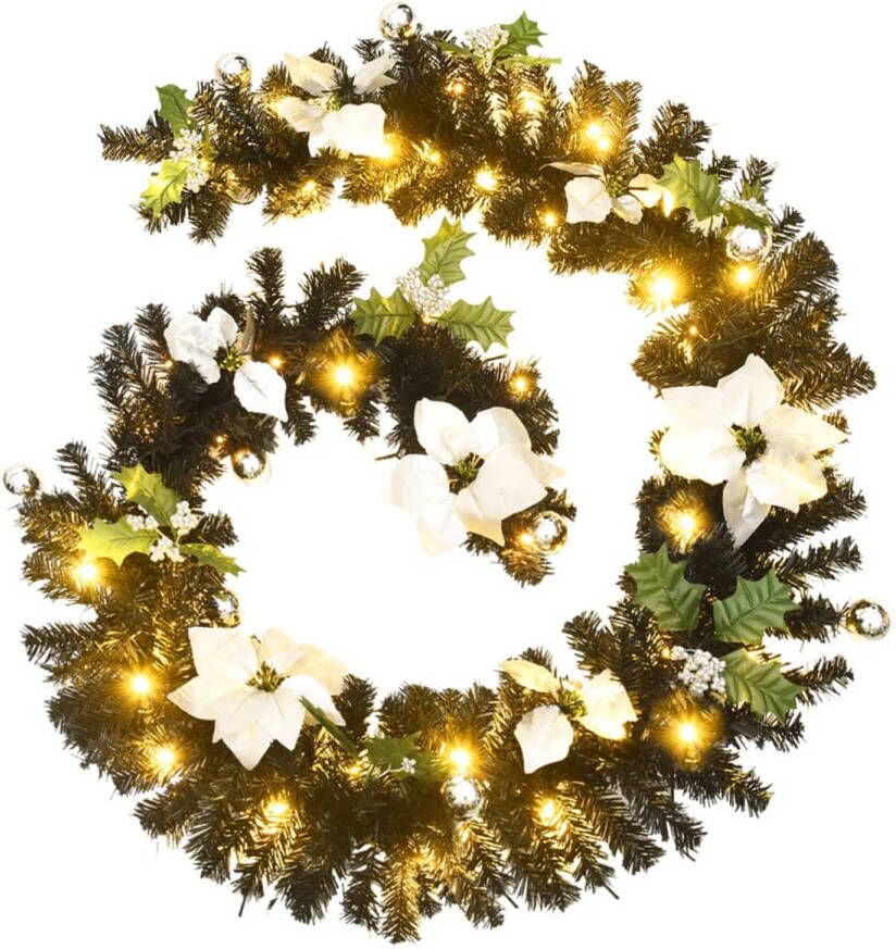 The Living Store Kerstslinger PVC 2.7 m Zilverkleurige decoratie Economische LED-technologie Geschikt voor