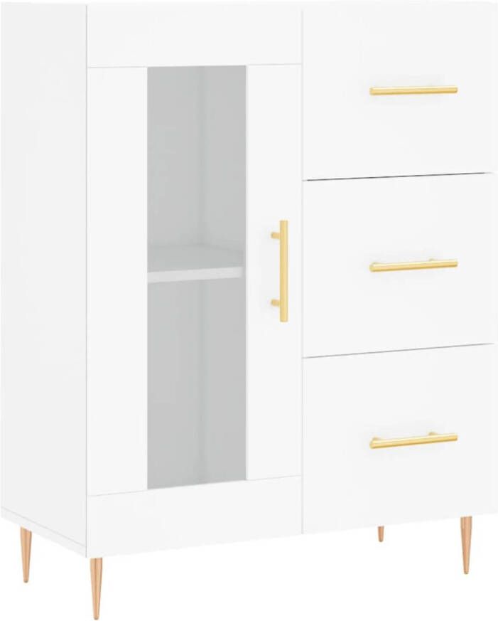 The Living Store Klassiek Dressoir Hout 69.5 x 34 x 90 cm Wit