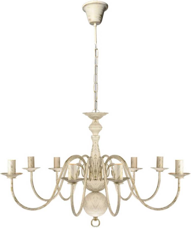 The Living Store Kroonluchter Hanglamp 80 x 45 cm Antiekwit 8 x E14