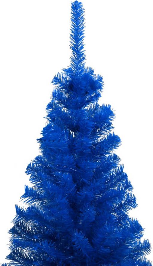 The Living Store Kunstkerstboom Blauw 240 cm PVC LED-verlichting Incl kerstballen en piek