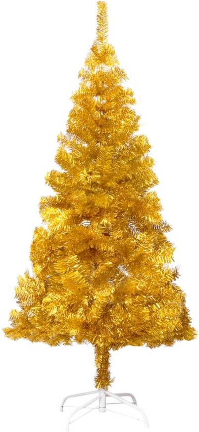 The Living Store Kunstkerstboom Goud 120 cm Met LED-verlichting en kerstversiering