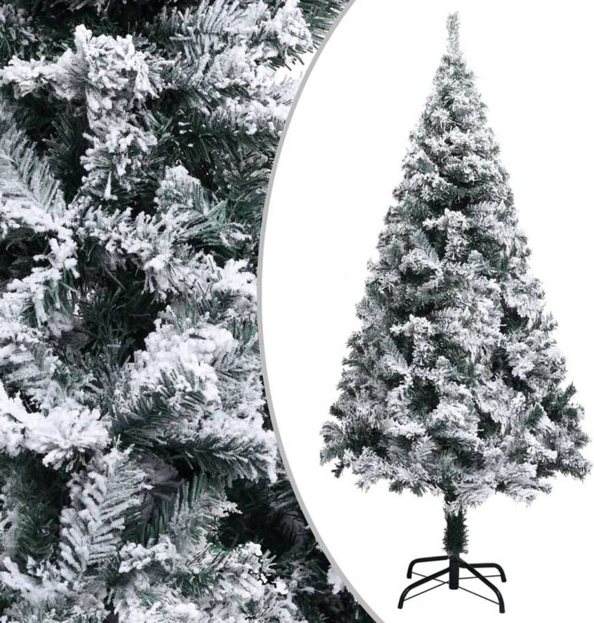 The Living Store Kunstkerstboom Groen PVC 120 cm 150 LEDs Met witte sneeuw