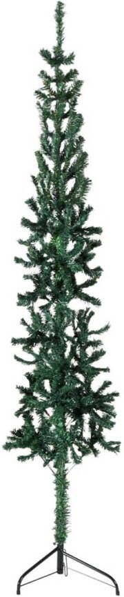 The Living Store Kunstkerstboom Halve boom 55 cm breed Levensecht PVC Ruimtebesparend Herbruikbaar Groen