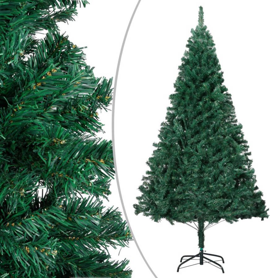 The Living Store -Kunstkerstboom-met-LED&apos;s-en-kerstballen-240-cm-groen Kunstkerstboom