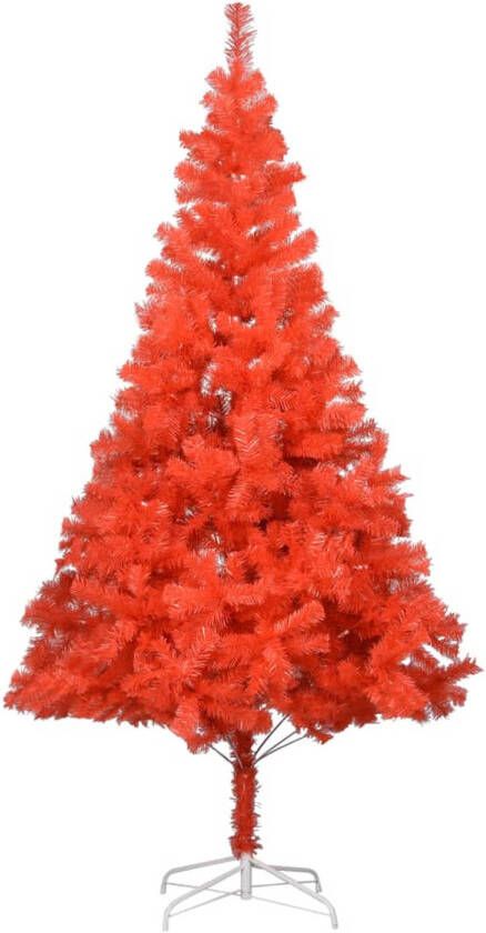 The Living Store Kunstkerstboom Rood PVC 240 cm LED-lichtslinger 30 m