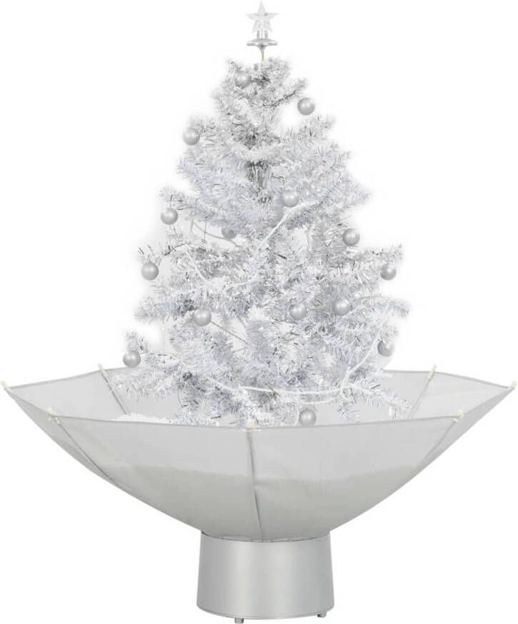 The Living Store Kunstkerstboom Sneeuwvlok Design 75 cm PVC LED Wit Zilver