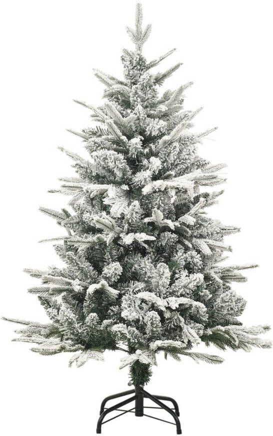 The Living Store Kunstkerstboom Snowy 120 cm PVC PE Groen Met Standaard