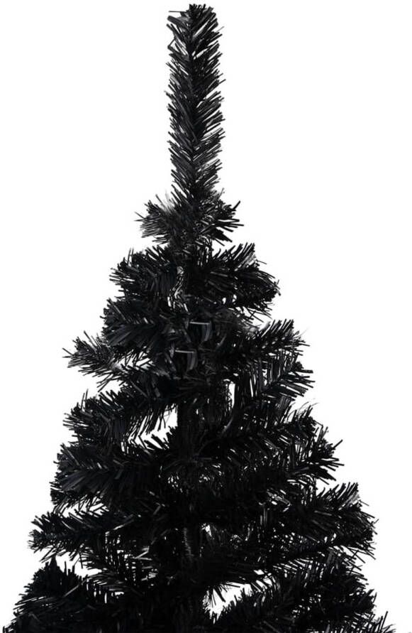 The Living Store Kunstkerstboom Zwart 210 cm Met LED-verlichting