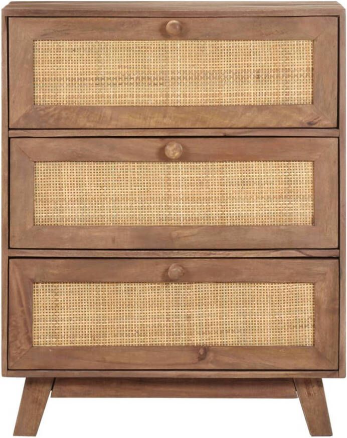 The Living Store Ladekast Massief mangohout 61x35x76 cm Rustieke charme