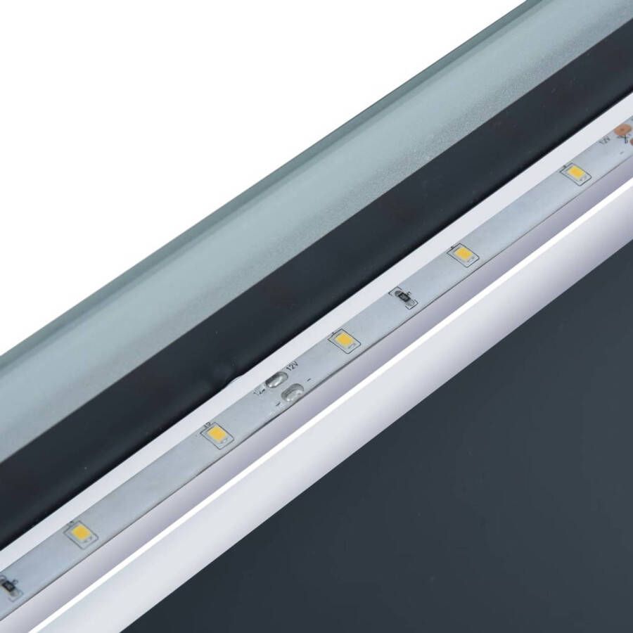 The Living Store LED badkamerspiegel 80 x 60 cm heldere verlichting IP44 inclusief vergrotende spiegel