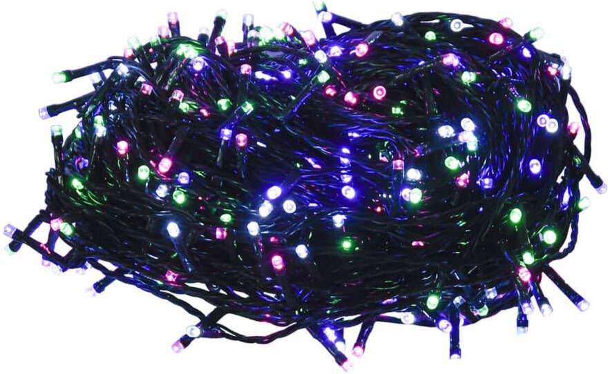 The Living Store LED-lichtsnoer Lange lichtslinger Pastel meerkleurig Donkergroene kabel 200m 2.000 LEDs 8